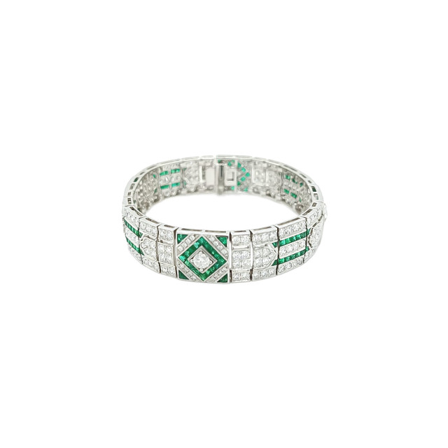 Diamond and Emerald Strand Bracelet