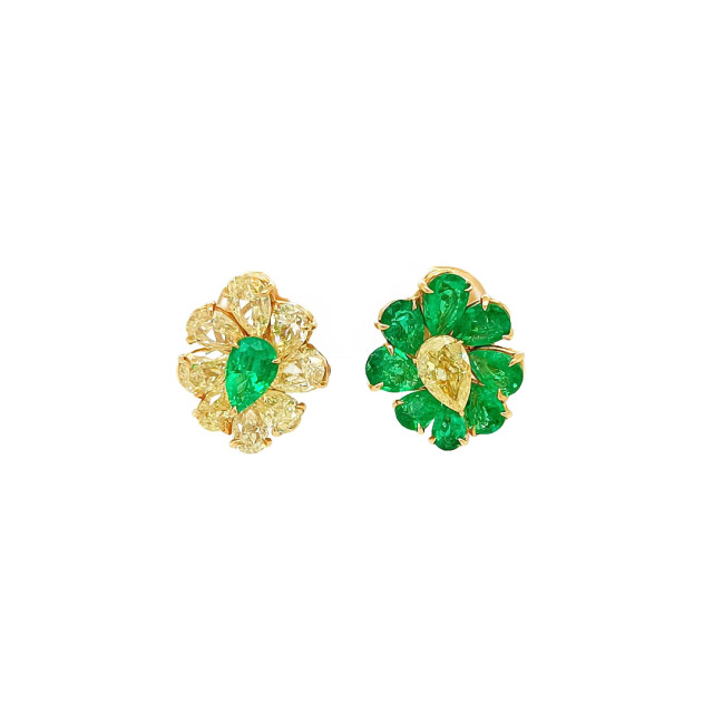 Colombian Emerald and Diamond Earrings