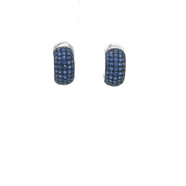 Blue Sapphire Huggie Earrings
